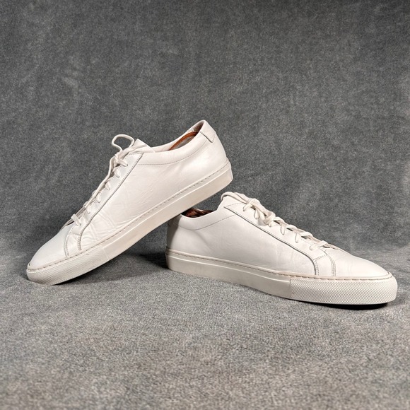 Common Projects Achilles Low White Leather Sneakers Men's Size 11 EU 44 Italy - Picture 8 of 10